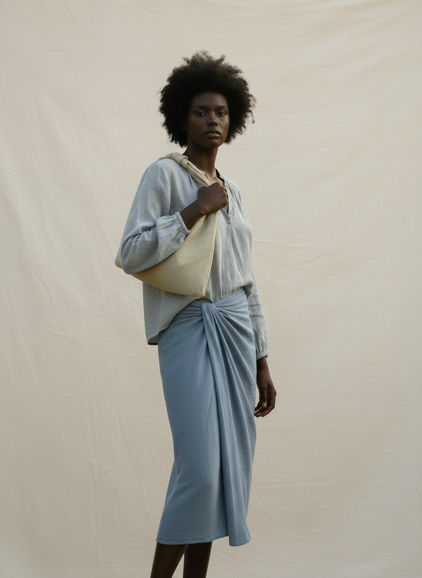 Stone linen origami bag small – handmade linen shoulder bag by Esra Kayira brand